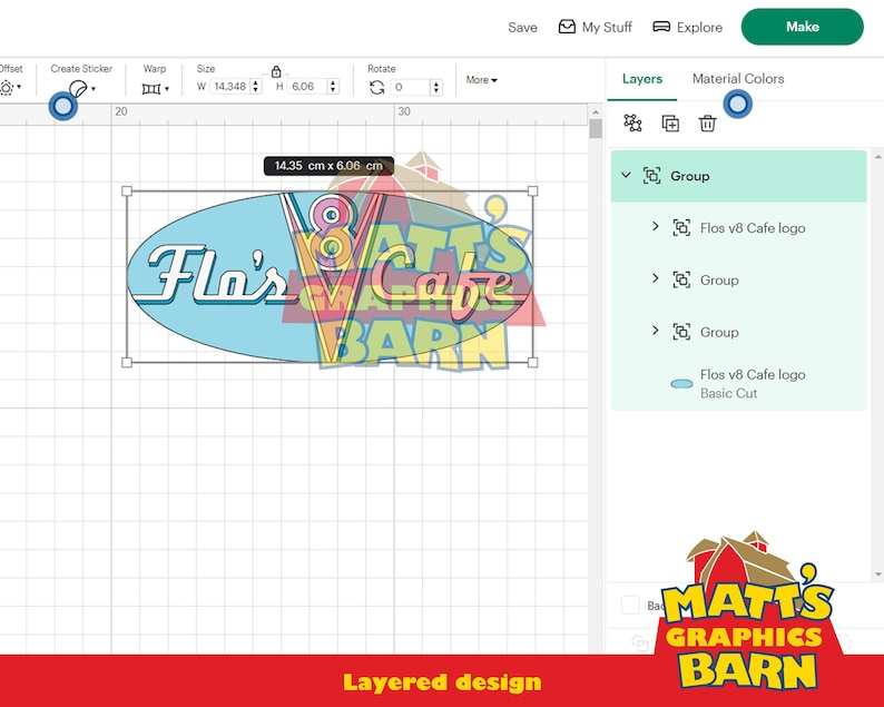 Flo's v8 Cafe logotyp SVG - Bilar SVG - Blixten McQueen bild 2