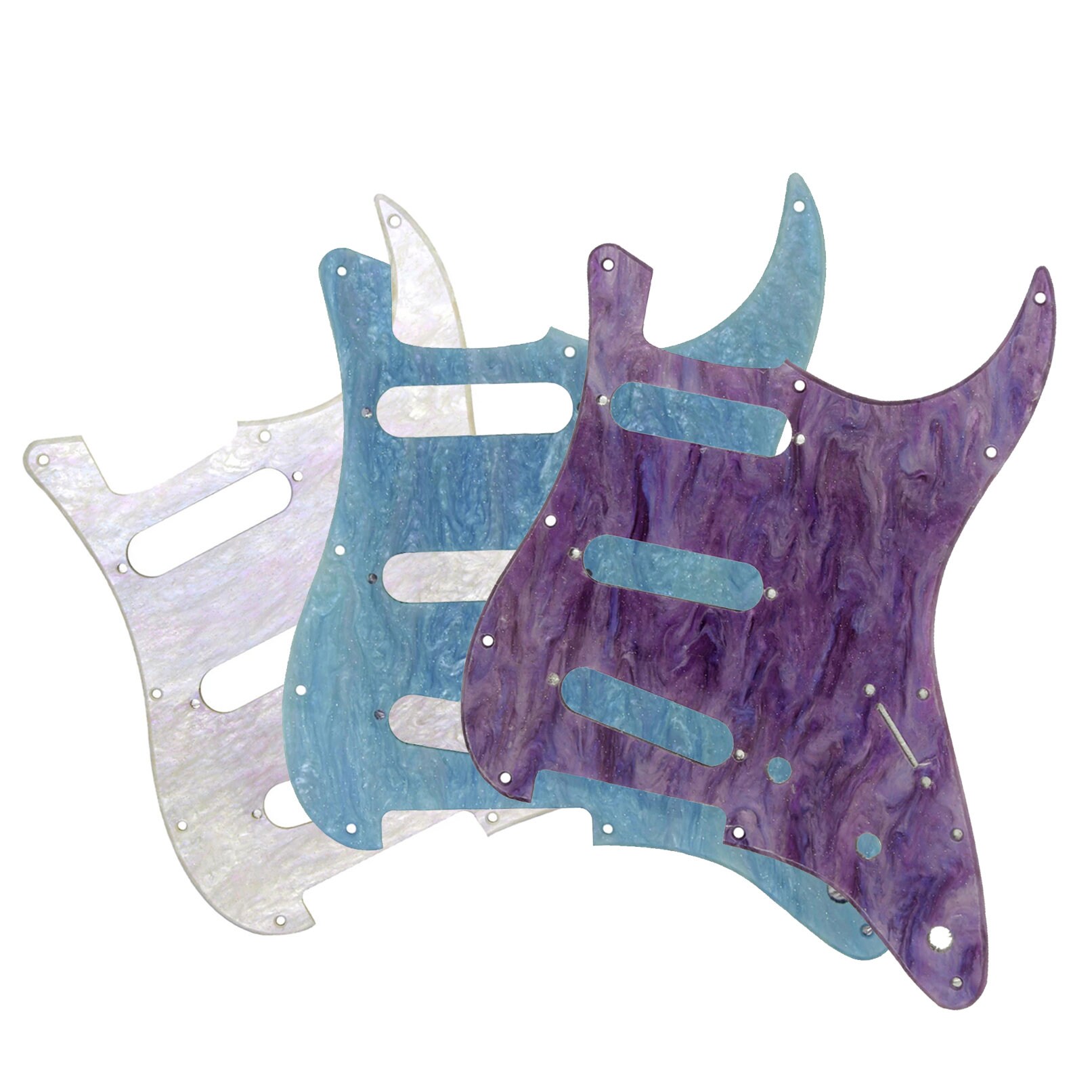 ストラトキャスタータイプ エレキギター 紫色ピックガード