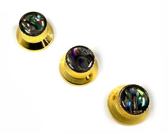 Stratocaster Control Knobs Abalone Inlay - Gold