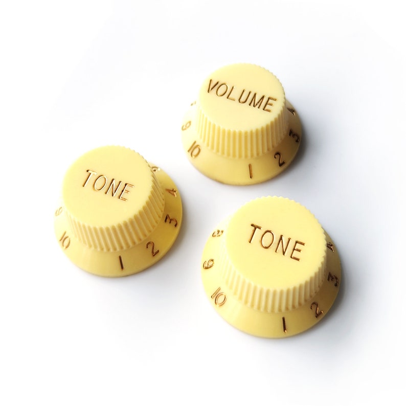 Stratocaster Tone & Volume Knobs – Set or Individual – White, Cream, Mint, Black image 7