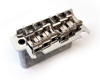 Kit de vibrato vintage 2 points Full Block Stratocaster - Chrome - Compatible avec les Strat USA