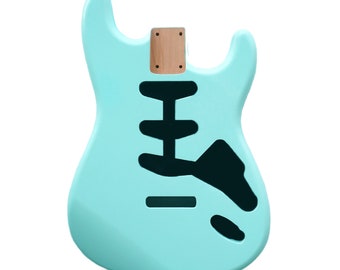 Stratocaster Gitaarbody SSS - Daphne Blue Nitro Satin - 2-delig Amerikaans elzenhout