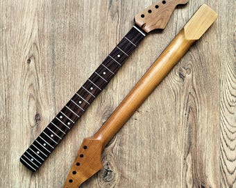Stratocaster Compatible Roasted Maple and Rosewood Pro Guitar Neck Satin 22 Fret