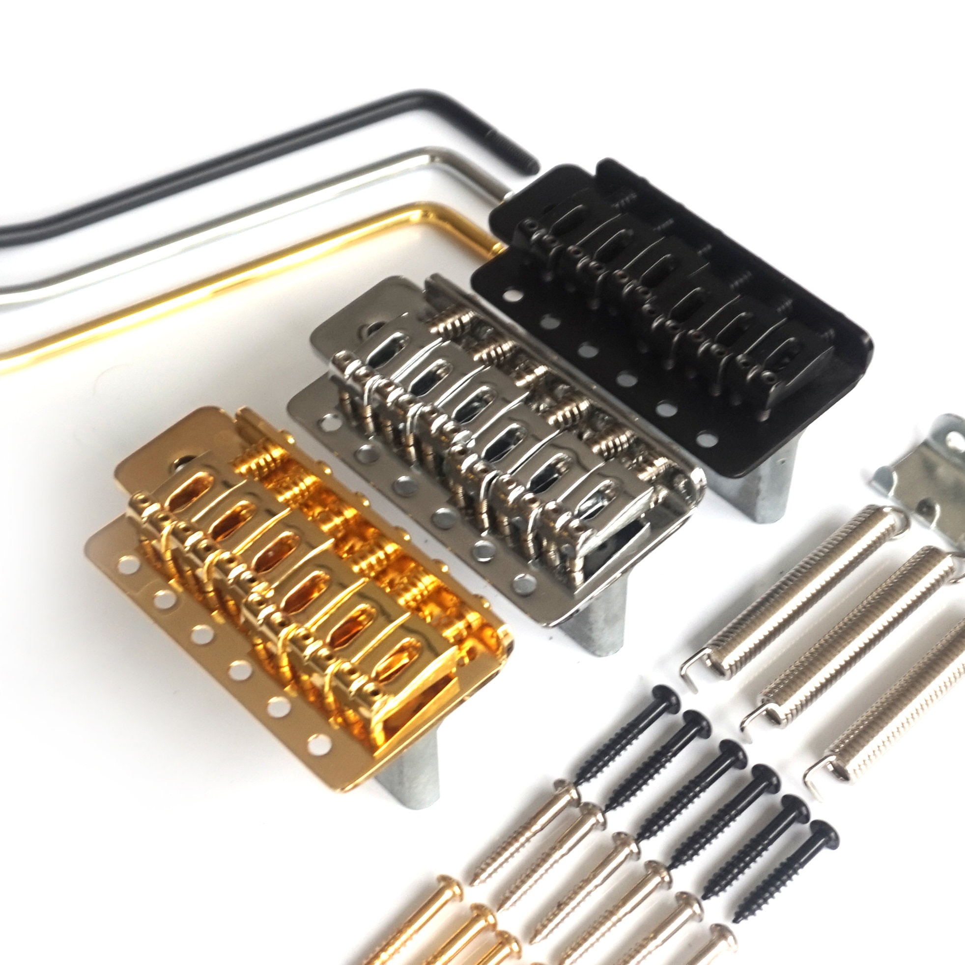 Stratocaster Bridge Modern Tremolo Kit - Chrome, Black or Gold