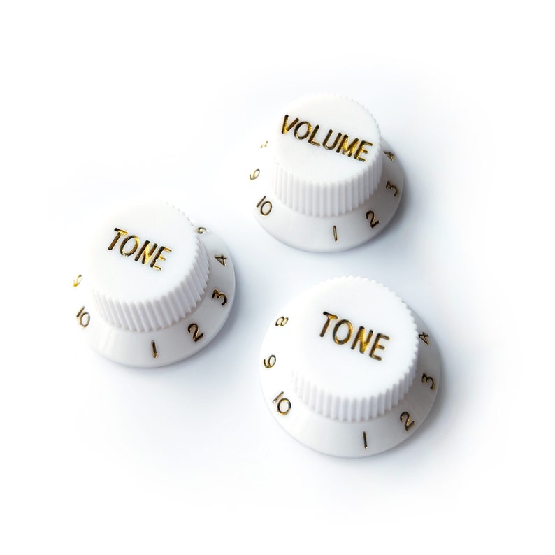 Stratocaster Tone & Volume Knobs – Set or Individual – White, Cream, Mint, Black image 4