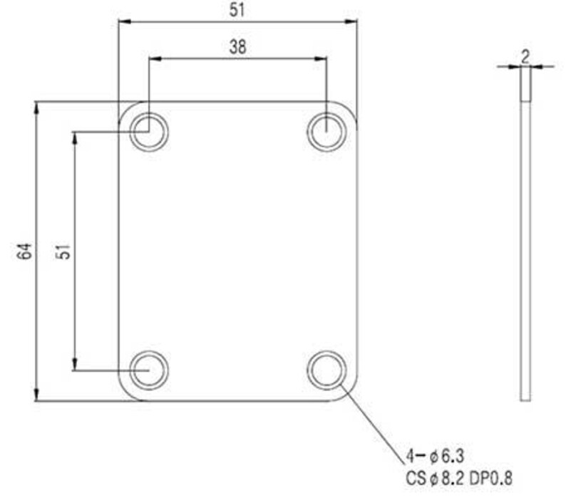 Neck Plate - Chrome Black Gold | Guitar Anatomy