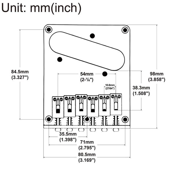 TUOREN Puente Humbucker Telecaster Negro Con 6 Ruedas Para Montar - Foto 12
