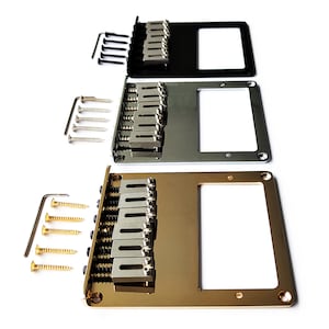 Telecaster Humbucker Bridge with Steel Sustainer saddles  – Chrome Black Gold