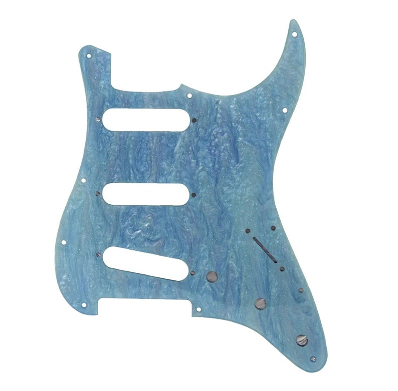 Galactic Pearl Stratocaster Electric Guitar Pickguard Galactic Blue