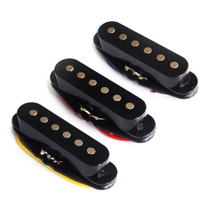 Micro à simple bobinage pour guitares stratocaster - Noir (ensemble complet)