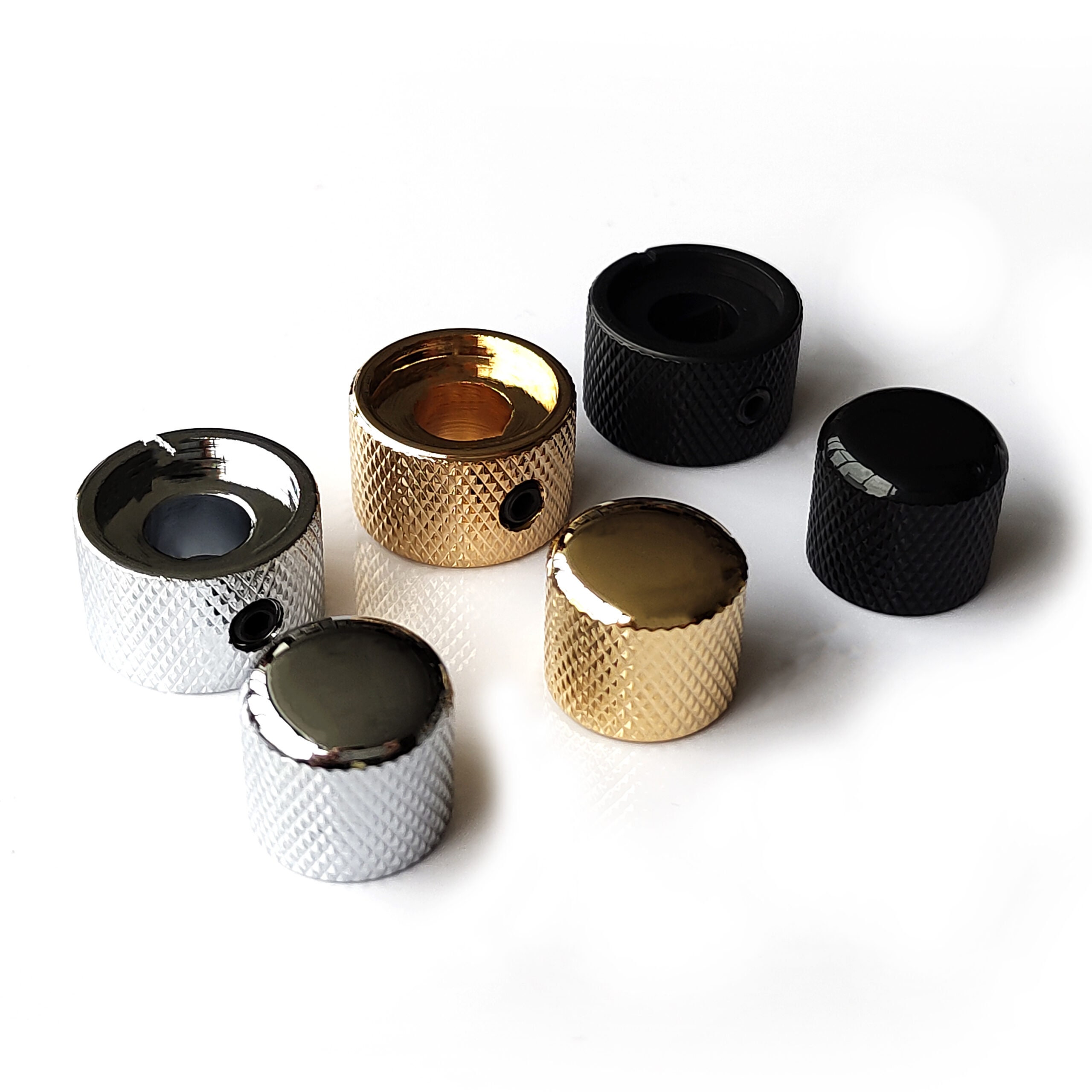 Dual Concentric Metal Control Knobs, Double Stacked – Chrome Black Gold ...
