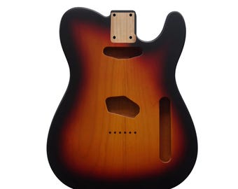 Corpo per chitarra Telecaster - Finitura Sunburst Nitro Satin - Ontano americano in 2 pezzi