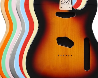 Korpus gitary Telecaster Nitro, Poly, nieukończony jesion olchowy Guitar Anatomy® Telecaster