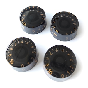 Speed Control Knobs - Volume Tone for Gibson & Epiphone Les Paul - Black Gold