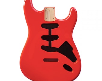 Stratocaster Gitaarbody SSS - Torino Red - 2-delig Amerikaans elzenhout