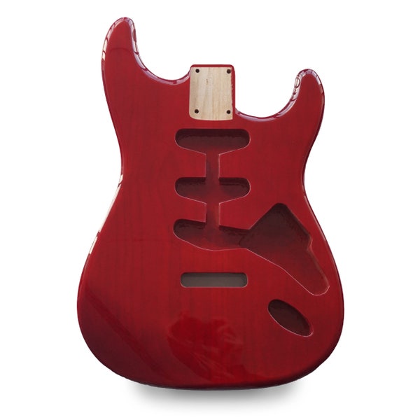 Stratocaster Guitar Body SSS - Transparent Red - 2 Piece American Alder