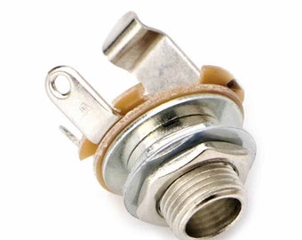 Conector jack mono de 6,35 mm y 1/4" para amplificador de bajo y guitarra eléctrica