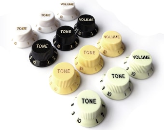 Stratocaster Tone & Volume Knobs – Set or Individual – White, Cream, Mint, Black
