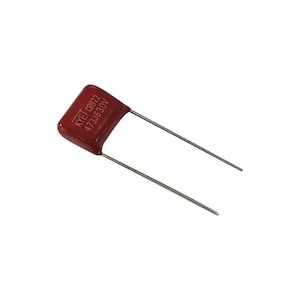 May include: A red rectangular capacitor with the text "KYET C8822 473J630V" printed on it. The capacitor has two silver leads.
