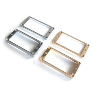 Metal Humbucker Pickup Curved Base Mounting Ring Surrounds Les Paul,ES - Chrome,Gold