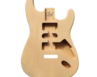 Stratocaster Guitar Body HSH - Unfinished - 2 Piece American Alder