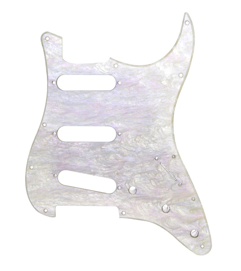 Galactic Pearl Stratocaster Electric Guitar Pickguard Galactic White