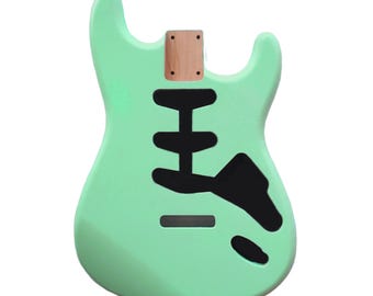 Cuerpo de guitarra de doble corte SSS - Verde espuma de mar Nitro Satinado - 2 piezas de aliso americano