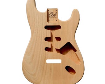 Stratocaster Guitar Body SSS - Unfinished - 2 Piece Mahogany