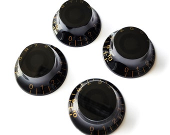 Perillas de control de velocidad Top Hat: volumen y tono para Gibson y Epiphone Les Paul, color negro y dorado