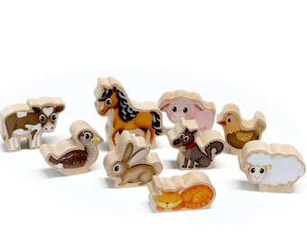 Wooden Animal Play Set - FARM ANIMALS