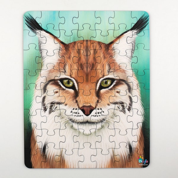 Puzzle de Madera Gato Salvaje Lince (56 piezas)