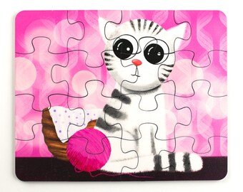 Wooden Puzzle Kitty Cat (9/16/30 pieces)