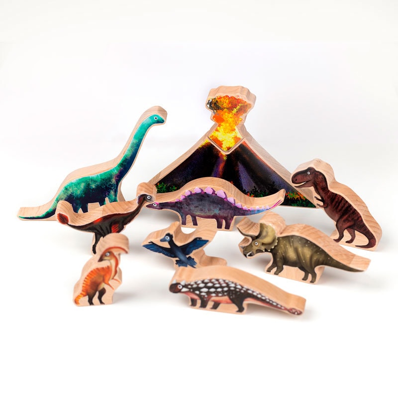 Wooden Animal Play Set - DINOSAURS