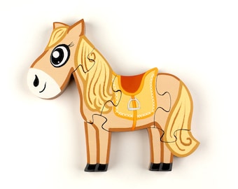 Wooden Puzzle Toy - Cute Horse