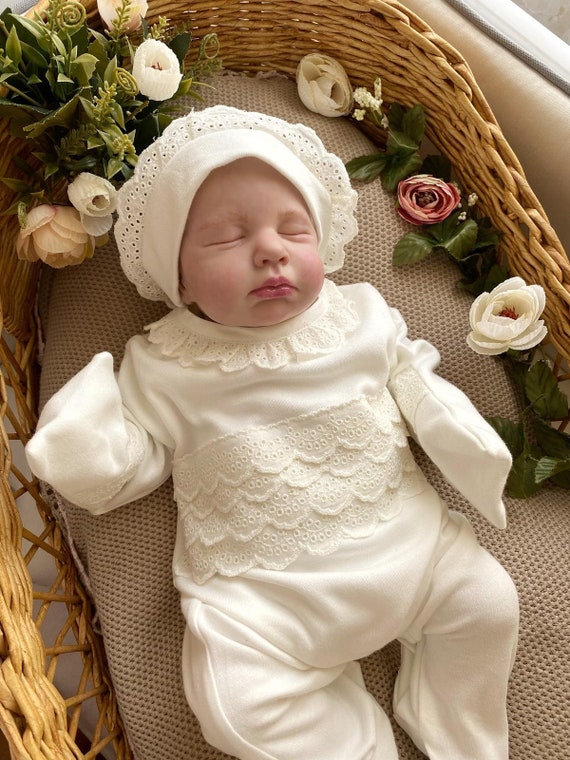 Baby meisje Coming Home Outfit pasgeboren ziekenhuis Outfit speciaal ontwerp babykleding babymeisje kleding handgemaakte pasgeboren Romper Etsy Nederland