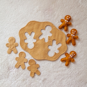 Set da gioco in feltro di pan di zenzero - Cibo da gioco, Cibo in feltro, Giocattoli da gioco di ruolo, Giocattoli con cibo da gioco in feltro, Montessori, Gioco di finzione, Certificato CE, Giocattoli in feltro