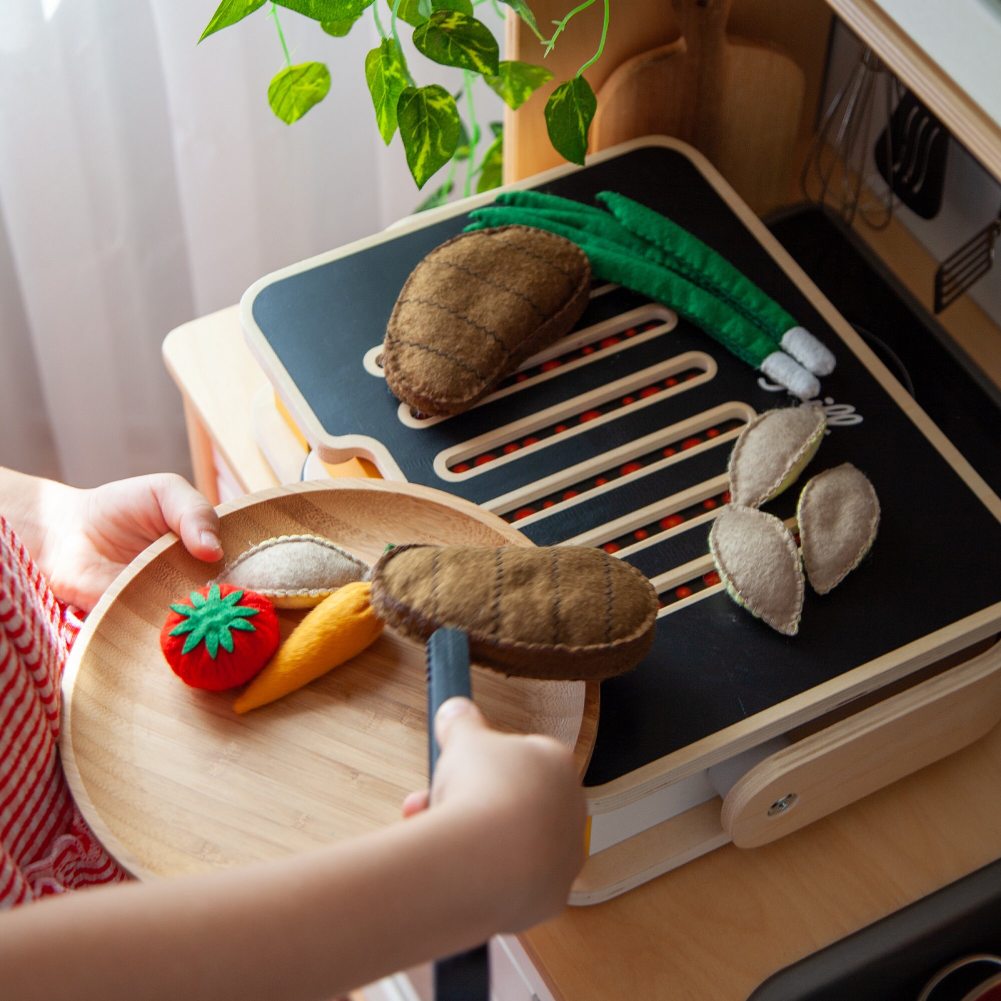 Felt Steak Play Set Play Food, Felt Food, Felt Roleplaying Toys, Felt