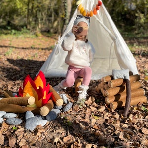 Felt Toys | Camp Fire Play Set - Felt Camping Toys, Felt Role-Playing Toys, Felt Toys For Kids, Montessori Toys, Pretend play, CE Certified