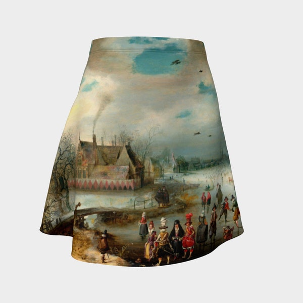 Flare Skirt: Skating on the Frozen Amstel River by Adam van Breen, 1611