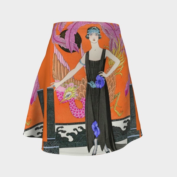 Flare Skirt: Gazette du Bon Ton, 1921 No. 6, Pl. 47-La belle dame sans merci/Robe du soir, de Worth, by George Barbier, 1921