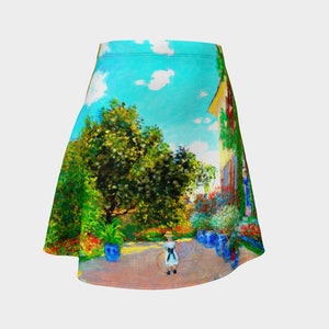 Flare Skirt: The Artist’s House at Argenteuil by Claude Monet, 1873