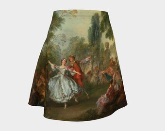 Flare Skirt: La Camargo Dancing by Nicolas Lancret, 1730 | ballet, ballerinas, rococo, pastoral scenes, art skirt, novelty printed skirt