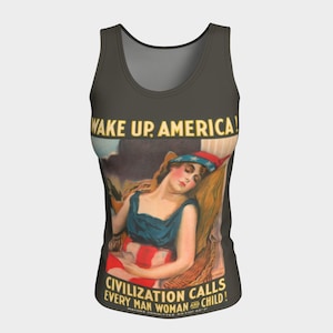 Tank Top: Wake up America! 1917 WWI Propaganda Poster
