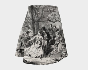 Flare Skirt: Picnicking in the Woods (from Harper's Weekly, Vol. II) by Winslow Homer, 1858