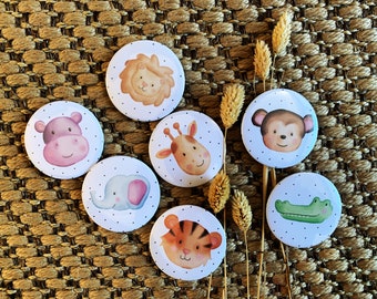 Button Pin, Keychain, Gift Sibling, Mitgebsel, Animals