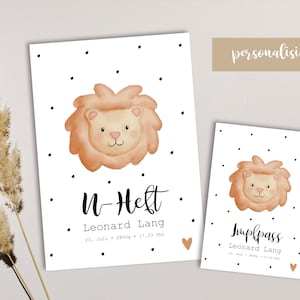 U-boekje & vaccinatiebewijs omslag in SET, geboortecadeau, schattige dieren