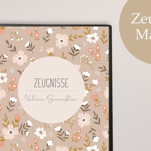 Zeugnismappe für Schule mit Namen personalisiert Mädchen Schule, Einschulung