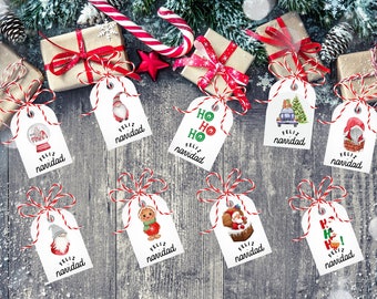 Printable FELIZ Navidad tags | Christmas Gift Tags | Holiday Gift tags | Spanish |gift tags | Printable tags | Xmas gift tags | PDF/PNG