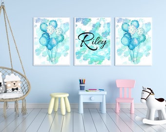 Customised Kids Prints| Boys room | Printable wall art | Blue | Digital | home Décor | Printable | wall art | personalised | name art A4 &A3