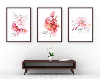 3 Elegant Floral Prints/ Digital Prints | home Decor | gifts | flowers | Wall Art | Picture | A4 & A3 Size